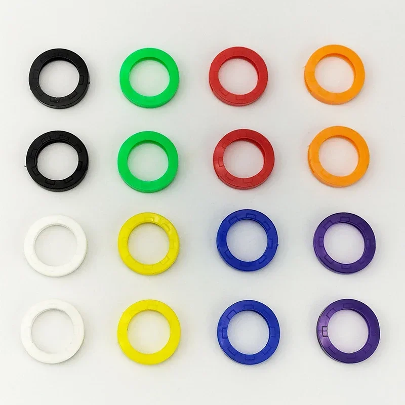 32pcs Mixed Colors Hollow Rubber Key Covers Round Soft Silicone Keys Locks Cap Multicolor Elastic Keyring Case Label ID Markers