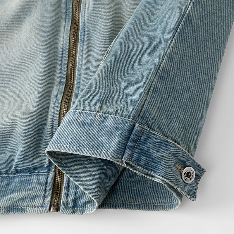Men's Casual Non-Stretch Denim Jacket High Street Style Zipper Loose Workwear Jacket Plus Size Trendy Streetwear Top 104 Sd3c754f1b40f43bead2218a852a348afO