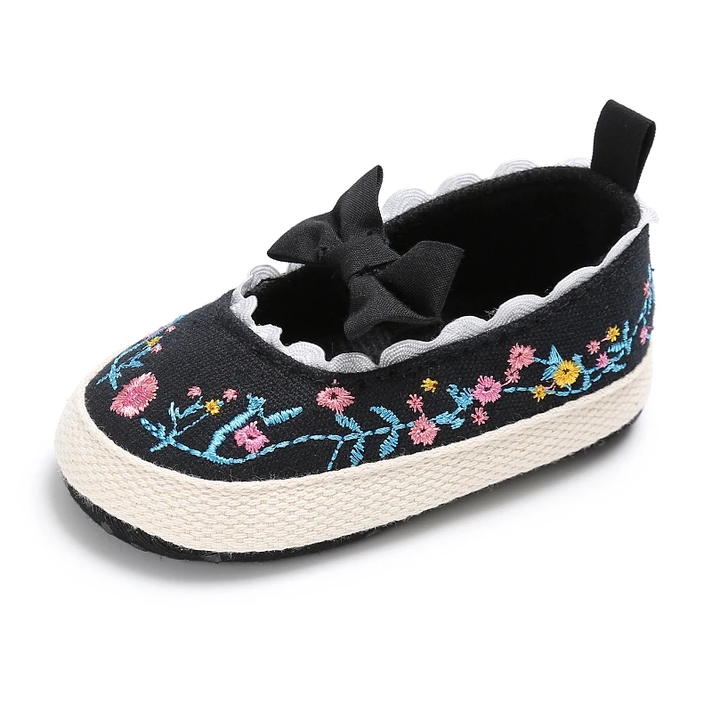 Cute Embroidered Flower Sneakers For Baby Girls Lightweight Non Slip Shoes For Indoor Outdoor Walking Spring And Autumn