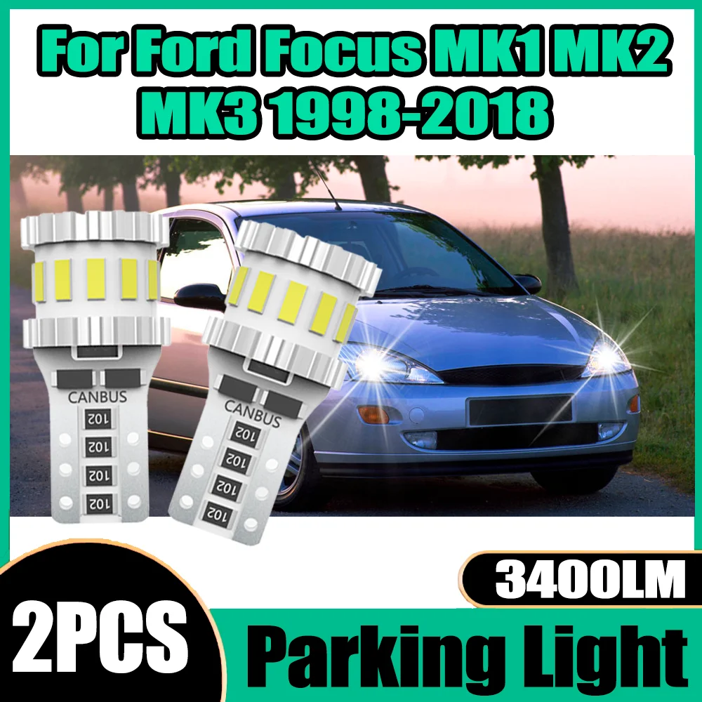 

2PCS 3400LM Canbus No error Small Lights 6W W5W T10 Parking Light Plug and Play 6000K White For Ford Focus MK1 MK2 MK3 1998-2018