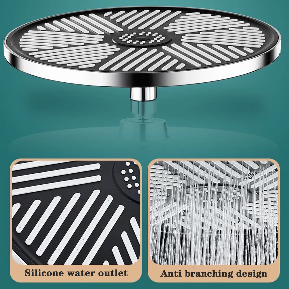 

Массажная насадка для душа высокого давления с дождевой насадкой для ванной комнаты, большая панель, большой поток, наполнение, потолочная насадка для душа, серебристая