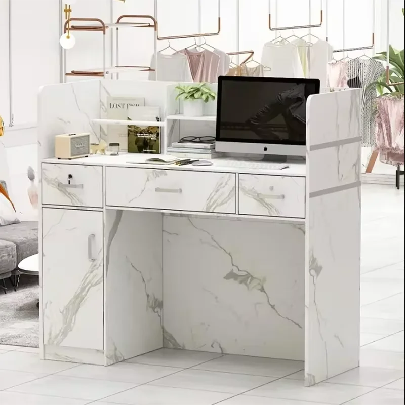 

Receptionist Front Desk Salon Entrances Reception Tables Cabinet Counter Store With Showcase Clothes Recepcion Design Stores