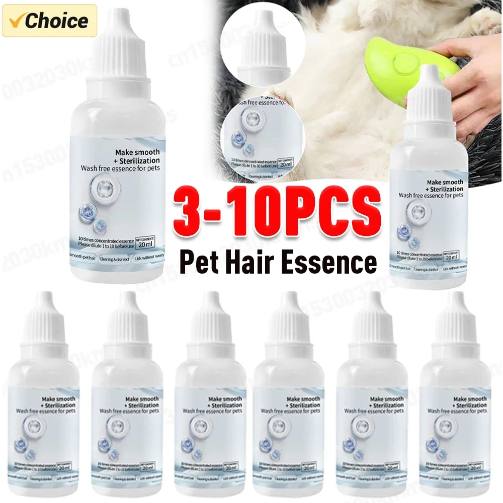 10-3PC Cat Steam Brush Wash Free Essence Hair Serum Animal Grooming Essence Cat Dog Depilation for Cat Steamy Brush Pet Cleaning