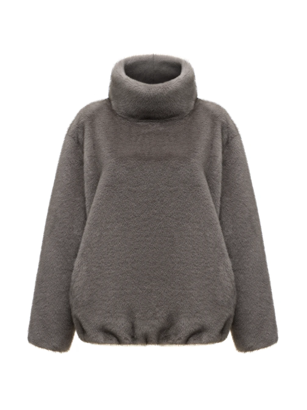 IG Women Oversized Turtleneck Mink-Like Faux Fur Pullover Sweater, Soft Fluffy Long Sleeve, Winter Warm Casual Daily Street Top