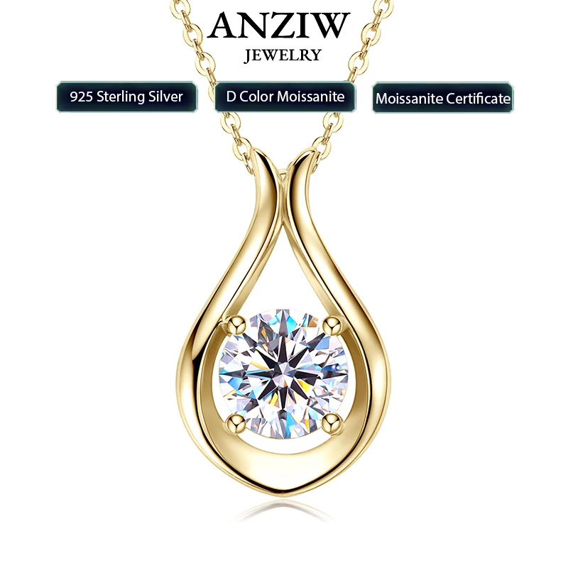 

2025 2CT 8mm D Color Moissanite Necklace Teardrop Pendant 925 Silver Chain Original Jewelry with Certificate for Women S925 Gift