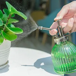 Vintage Color Glass Watering Can Portable Pressure Garden Spray Bottle Kettle Plant Watering Can Small Garden Tools Supplies