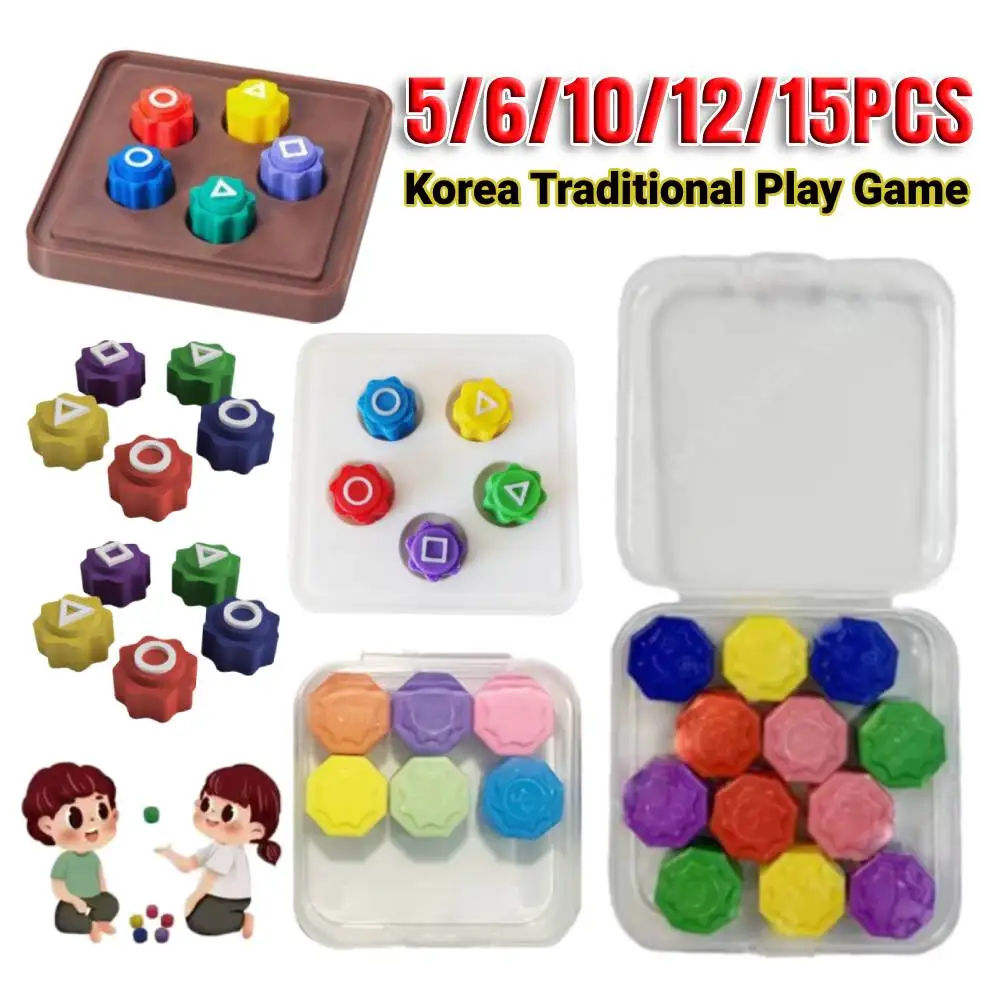 

Korea Traditional Play Game Gonggi Jack Stone Pebbles Set Exercise Colorful Fun Stress Relief Toy Eye Coordination Training Toy