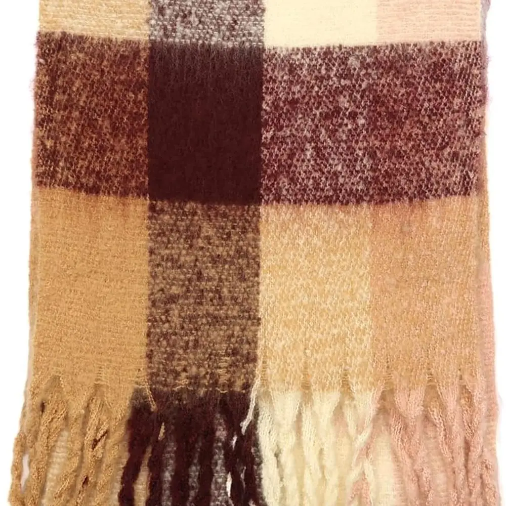 طقم وشاح نسائي منسوج وقبعة بوم - علبة هدية