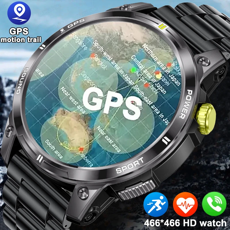 

Новинка 2024, мужские Смарт-часы на открытом воздухе, HD-экран AMOLED, Bluetooth, звонки, GPS, траектория, пульсометр, компас, Смарт-часы для Xiaomi