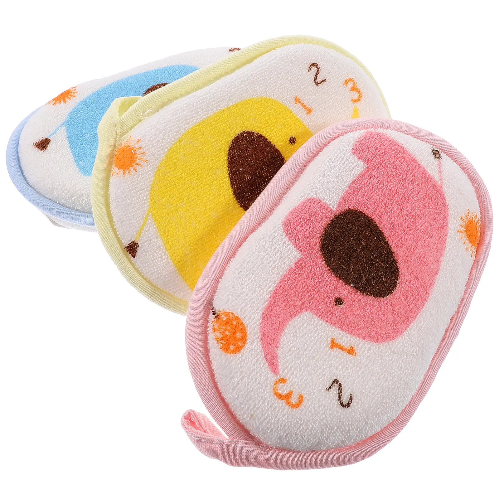 

3pcs Baby Bath Sponge Cotton Material Soft For Newborns Toddlers Cleansing Shower Pad Gentle Shower Towel