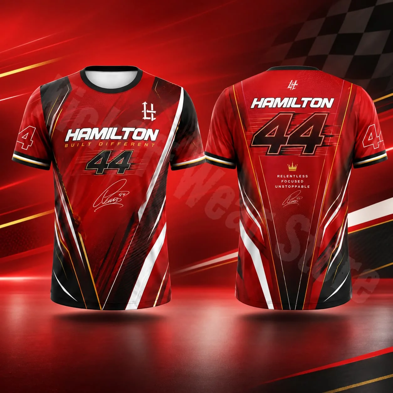 Hamilton 44 Herren-T-Shirt, Sommer-Rennsport-Design, Grafik-T-Shirt, Streetwear, Freizeitshirt, Motorsport-Fanartikel, Unisex, für Männer und Frauen, Geschenk. – Detail 4