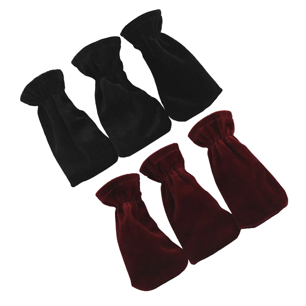 

6 Pcs Piano Pedal Sleeve Sleeves Protective Accessories Foot Golden Velvet Covers Accessory
