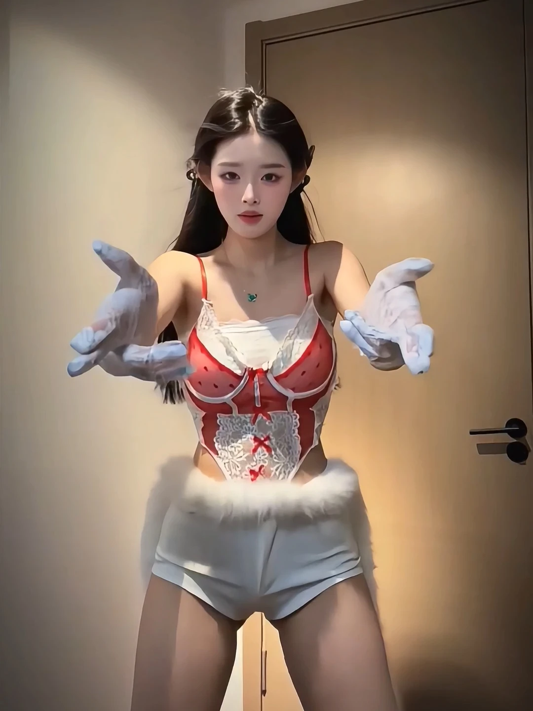 Sexy Lace  Knot Jumpsuit or Pants Two-Piece Set for Young Women Low Waist V-Ne Svel Bodycon Winter Faion