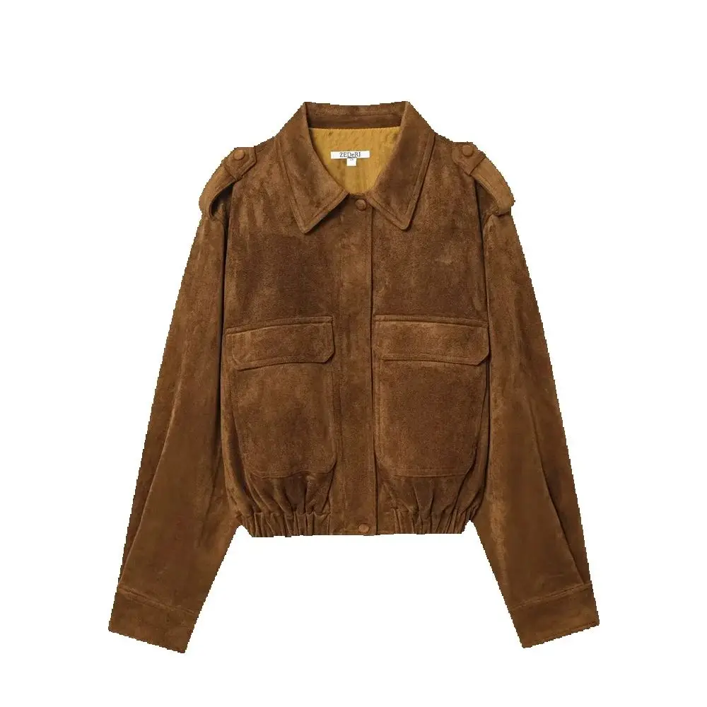 

Осенняя новая женская одежда в европейском и американском стиле, универсальная кожаная бархатная рабочая одежда в стиле ретро, куртка