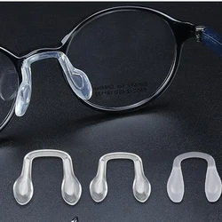 Comfort U Silicone Conjoined Siamese Saddle Eyeglass Soft Scrub Nose Pads for Insert On Glasses Translucent Anti-Slip Nose Pad