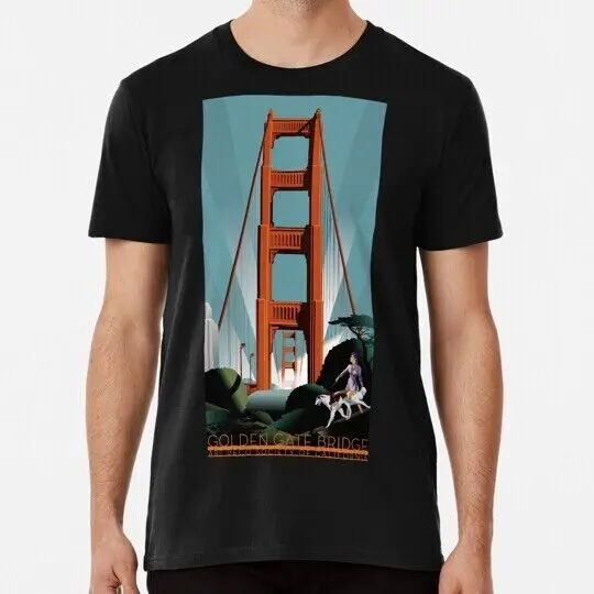 T-shirt Golden Gate Bridge à manches courtes, 100% coton, fabriqué aux États-Unis, haute qualité, taille S à 5XL