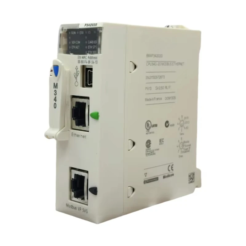 BMXP342020 PLC CPU Module Modicon M340 24V DC Industrial Automation Controller Processor 100-240V AC