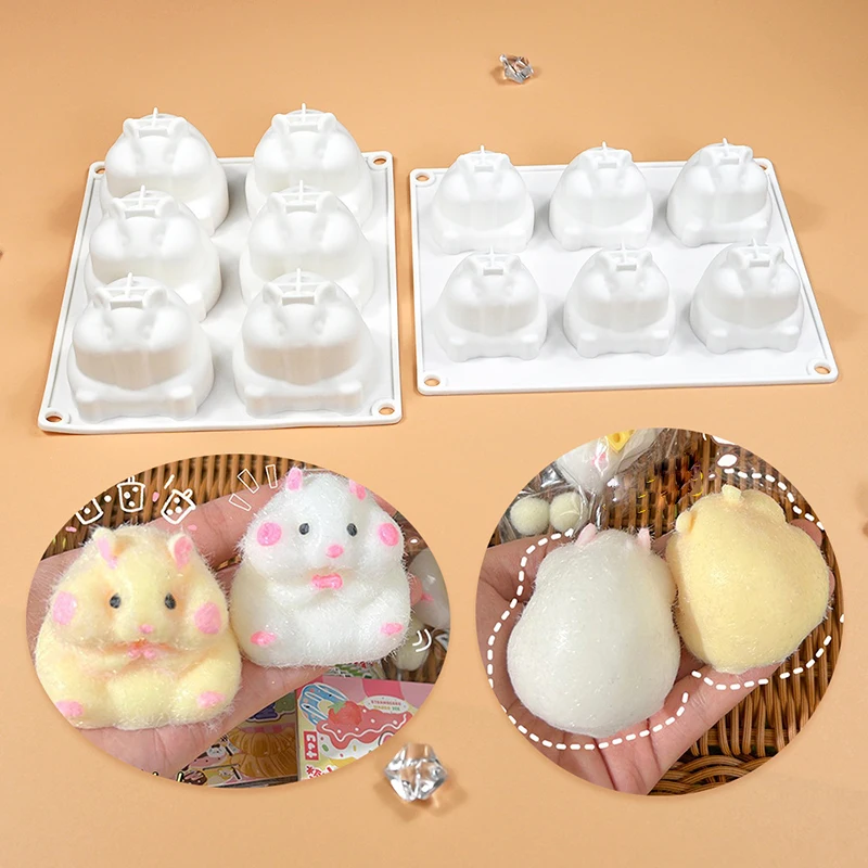 Hamster Silicone Cake Mold Mouse Shape Mousse Mould Cute Hamster Candle Mold Baking Cake Decoration Tools Kitchen Accessories