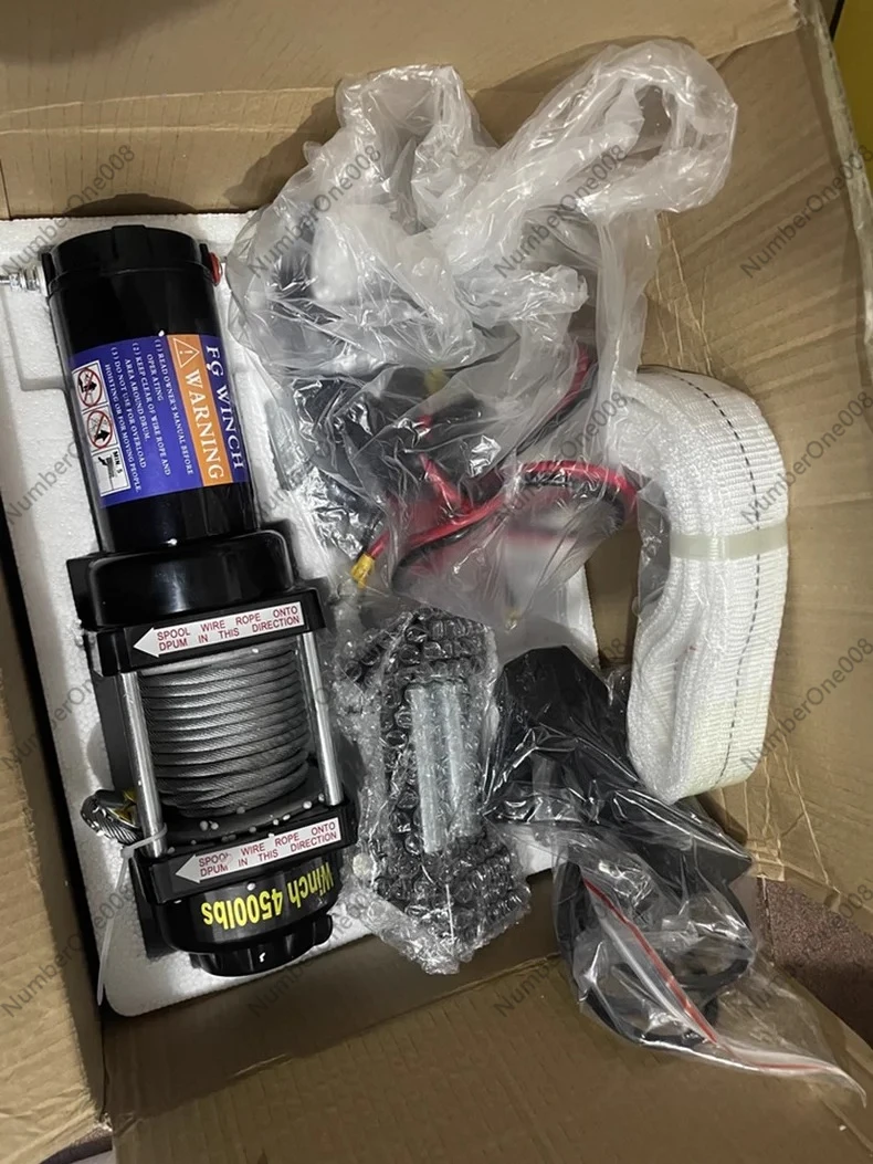 Electric Winches 12V24V Off-road Vehicle Self-rescue Car Winch Electric Hoist Vehicle-mounted Small Commercial Crane Winches
