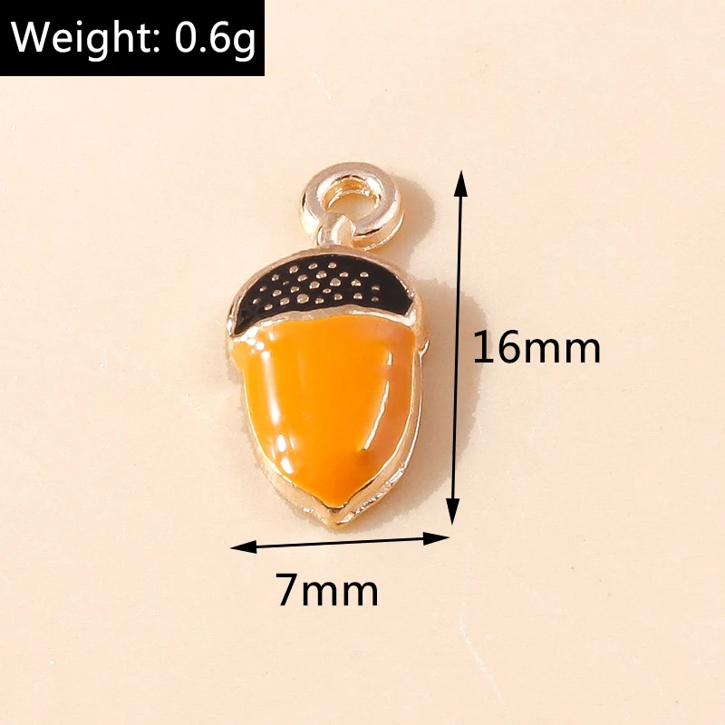 Leslie 10 Stück niedliche Herbst-Anhänger zum Erntedankfest, Ahornblatt, Pilz, Apfel, Kürbis, Anhänger für Armbänder, Halsketten, Schmuckherstellung – Detail 13