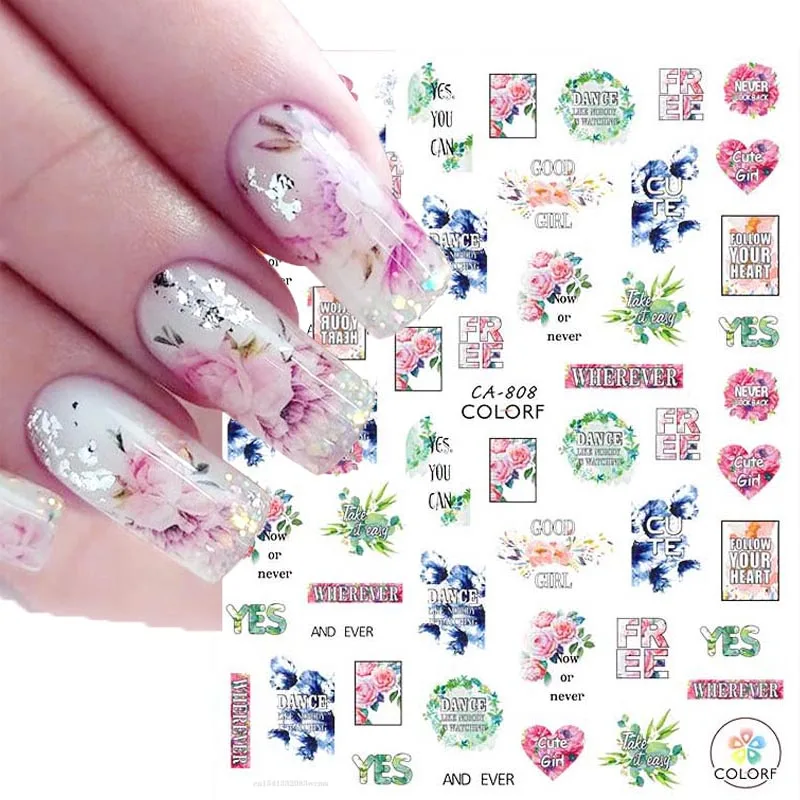 

3D-Наклейки для дизайна ногтей в виде цветочных листьев