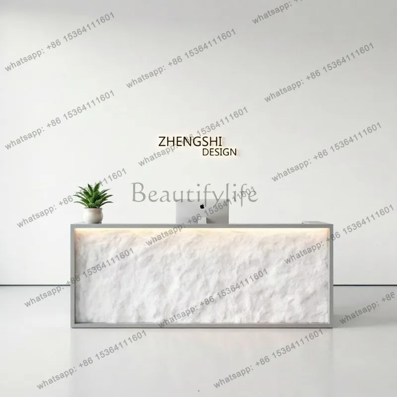 YJ Aesthetic Design Reception Desks Hotels Boutique Store Front Desk Reception Counter Luxury Italian Rezeptionstheke Furniture