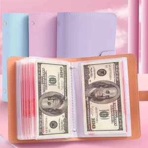1 carnet de stockage de billets en matériel PU, pouvant contenir 100 billets, avec photos de billets, timbres, livre de stockage de cartes bancaires 12 meilleurs albums vendus pour billets de banque - No 6