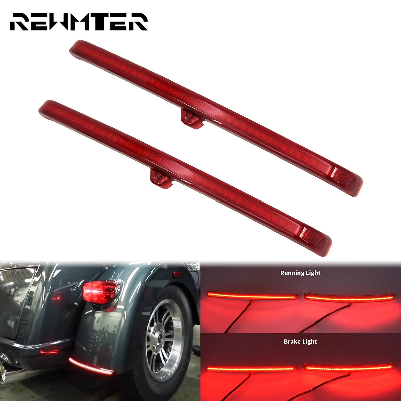 

Motorcycle LED Fender Blades Running Brake Lamp Light For Harley Touring Tri Glide Ultra Classic FLHTCUTG Street Glide Trike