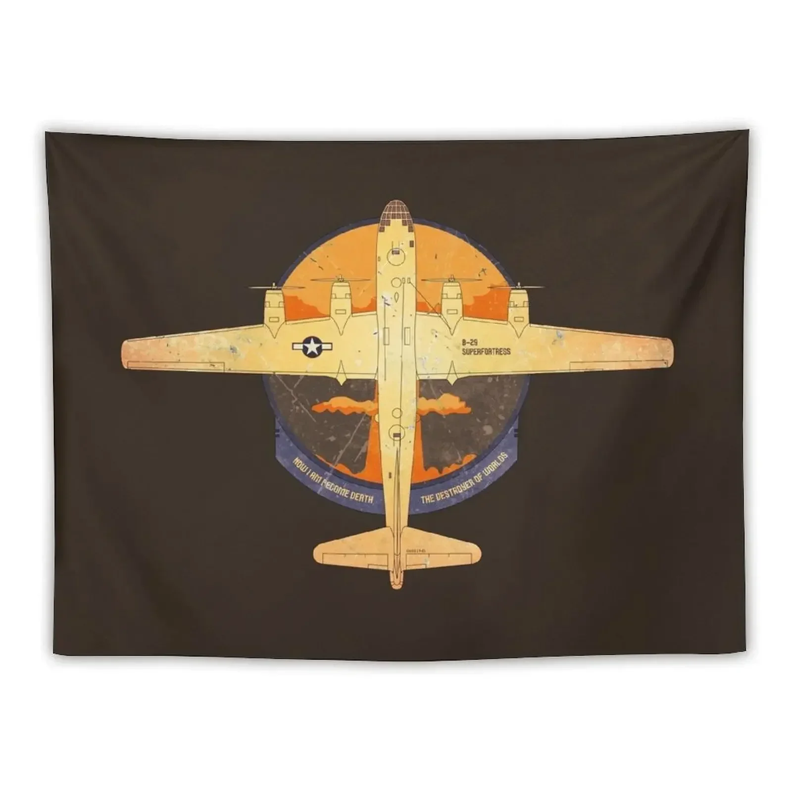 B-29 Superfortress Atomic Bomb Bomber WW2 Tapestry Aesthetic Home Decor Korean Room Decor Tapestry