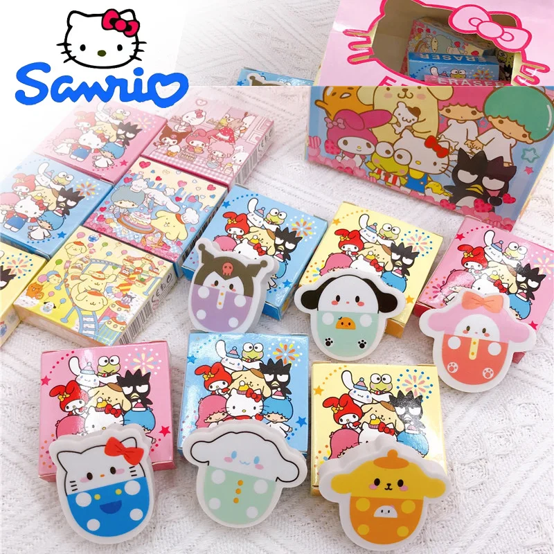 

New Sanrio Eraser Student School Supplies Anime Hello Kitty My Melody Kuromi Pochacco Cinnamoroll Cute Shape Eraser Batch