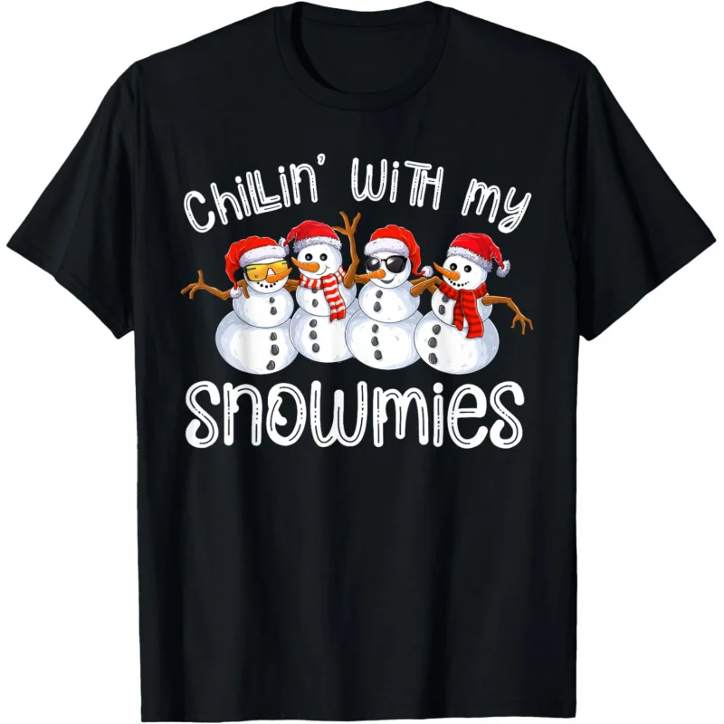 

Snowman Christmas Chillin With My Snowmies Ugly Gift T-Shirt