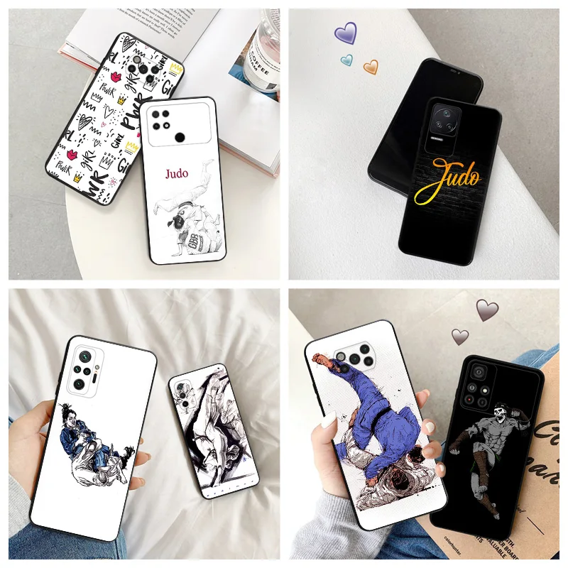 

Silicone Black Phone Case for Xiaomi Mi Poco C61 F5 F4GT F3 F1 X4 X3 X5 M3 M4 Pro M5 M5S C51 C50 C40 Karate Judo Muay Thai Cover