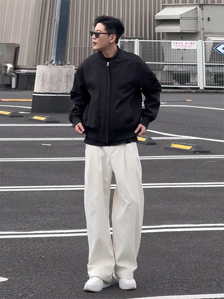 

Cleanfit Men's Casual Pants Drapey Loose Wide Leg Straight Cut Polyester Fiber Autumn Season Faionable Slimming Effect