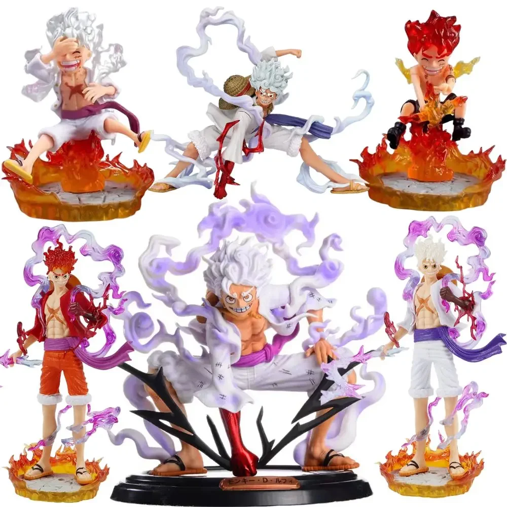 NEW 19cm One Piece Luffy Gear 5 Anime Figure Sun God Nikka PVC Action Figurine Statue Collectible Model Doll Toys Children Gifts