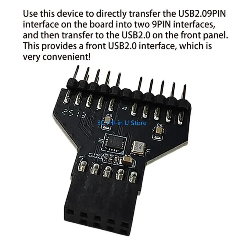G8TA Stable Performance Motherboard USB 9Pin Header Splitter for Computer