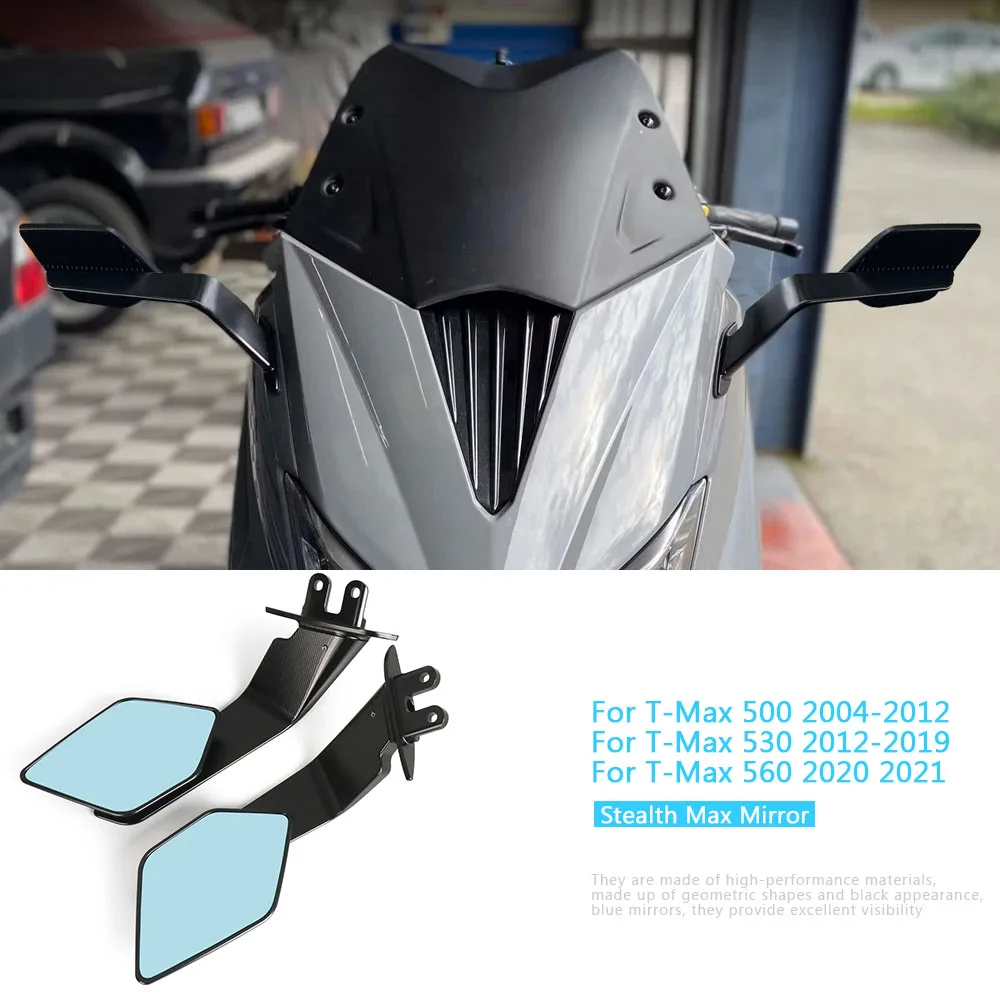 Rétroviseur fixe pour moto, cadre en alliage d'aluminium, aile de vent, pour Yamaha TMAX 530 Tmax 500 t-max 560 TMAX530 T-Max560