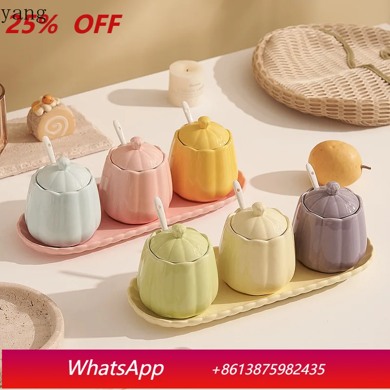 

LMM ceramic seasoning jar set three-color mix and match seasoning jar kitchen supplies