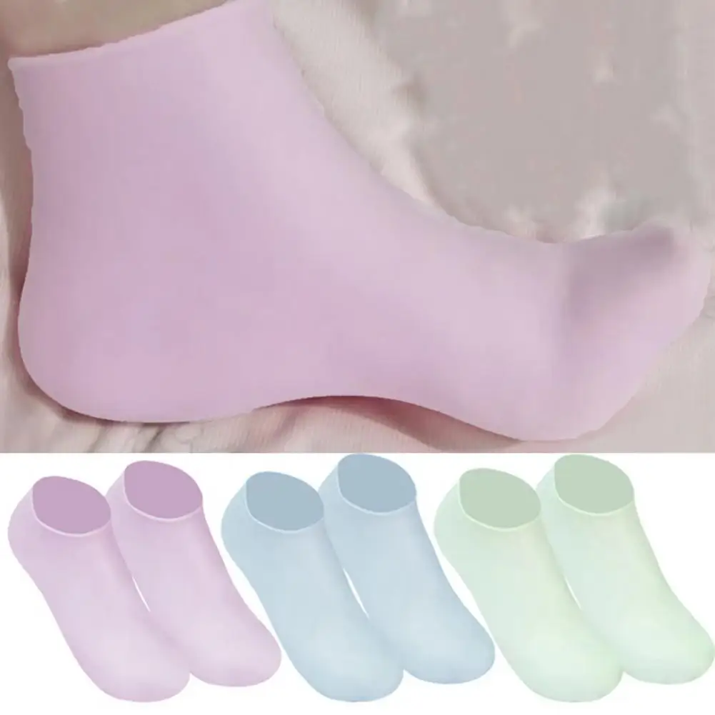 Antypoślizgowe silikonowe naklejki nawilżające na stopy, żelowe skarpetki na suchą, popękaną skórę, antypoślizgowe masażujące, łagodzące suchą skórę.