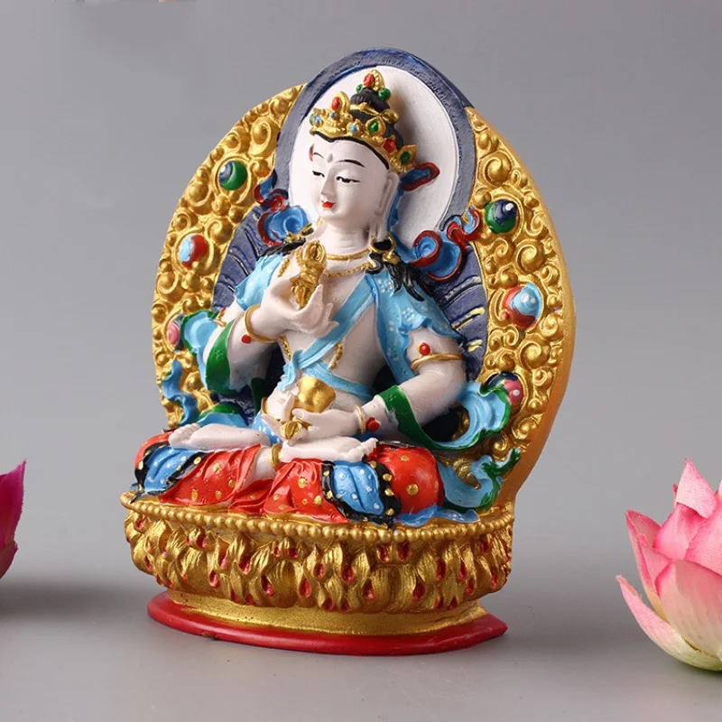 Tibetan Esoteric Buddhism Vajrasattva Resin Painted Buddha Figurine Home Shrine Desktop Worship Decor Craft