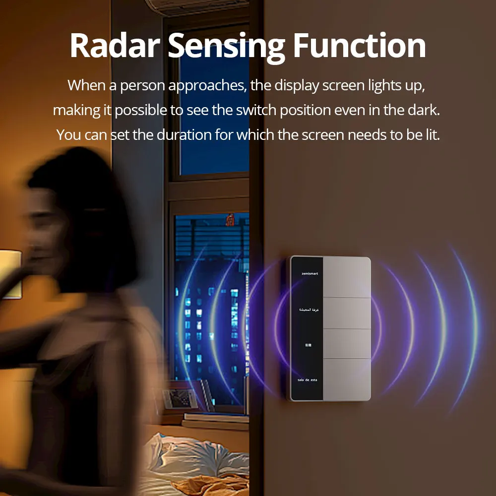 Zigbee diy nome interruptor grande botão de pressão trabalho com tela tuya interruptor de luz parede inteligente alexa google casa controle voz