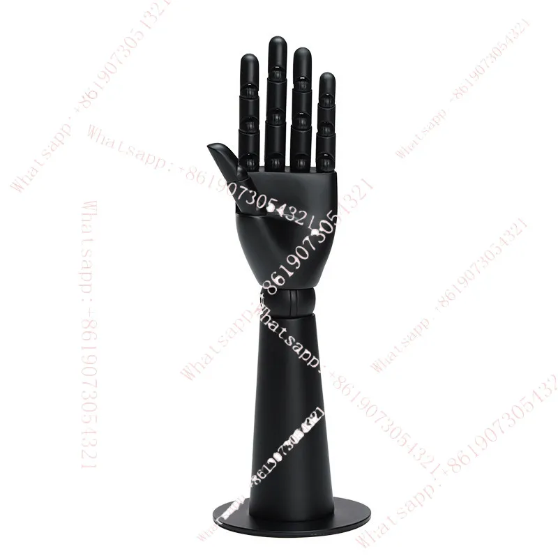 

Модель руки-протеза из высококачественного матового черного массива дерева для витрин магазинов одежды, шарнирная, для демонстрации одежды.