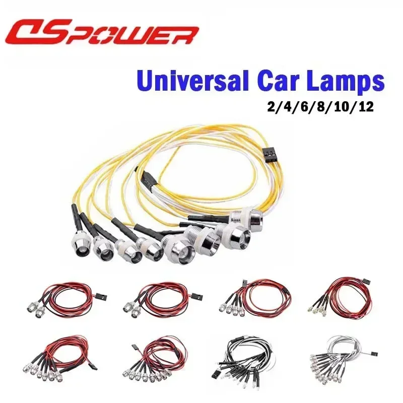 Lámpara de coche RC de 3mm, 5mm, 8mm, luces LED universales para camión trepador de control remoto 1/8 1/10 1/12 1/24 Axial Scx10 Traxxas Trx4 Hsp