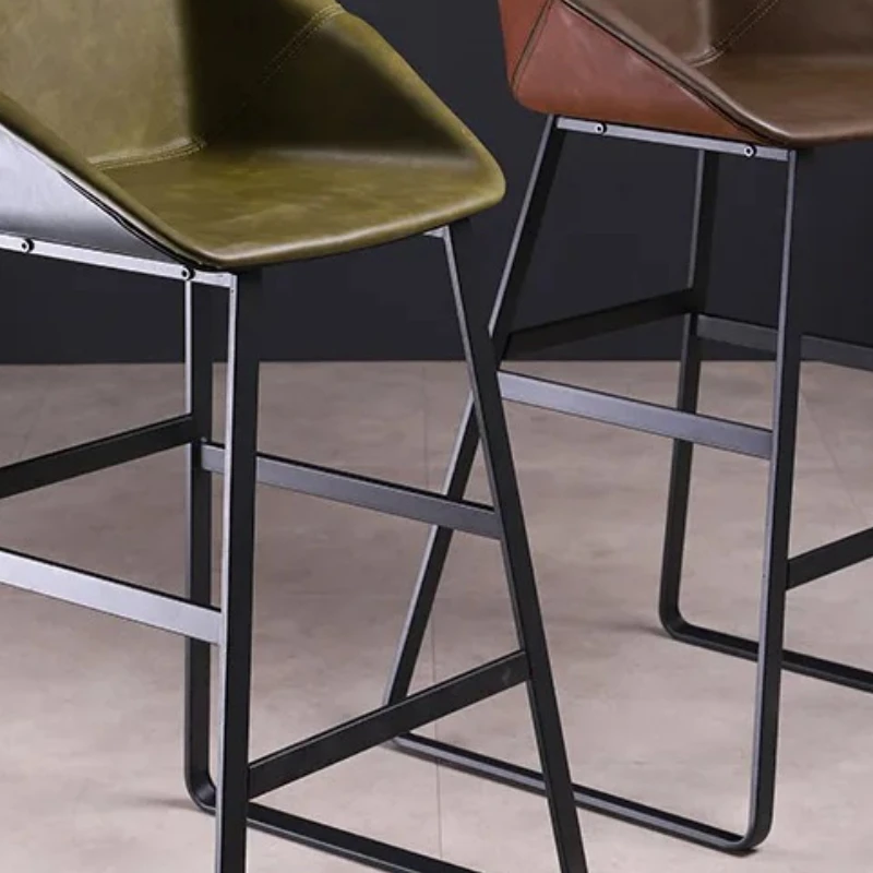 

Leather Black Bar Chair Modern Luxury Back Island Reinforce Counter Height Chairs Kitchen Bar Stools Taburete Cocina Furniture