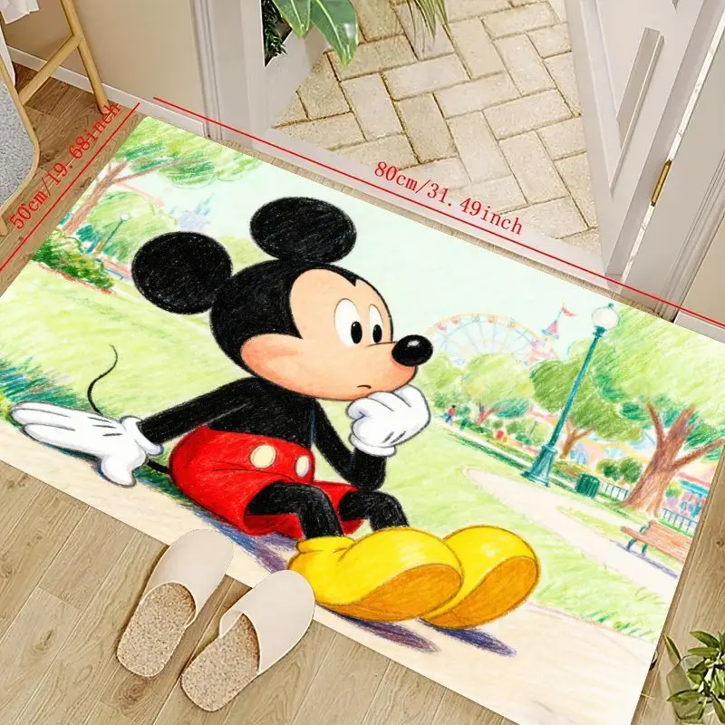 

1 шт. милый мультяшный коврик с Микки Маусом, яркий коврик в стиле эскизов в стиле Диснея для гостиной, спальни, детской комнаты, дома De