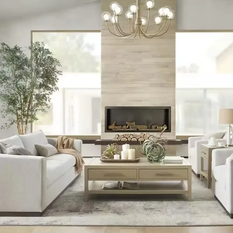 Modern minimalist solid wood coffee table, suitable for living rooms, hotels and apartments, luxurious design, easy to