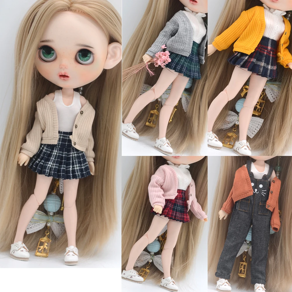 Clothes for doll Fashion jacket, skirt, shirt fits Blyth Azone OB22 OB24 doll accessories toys gift