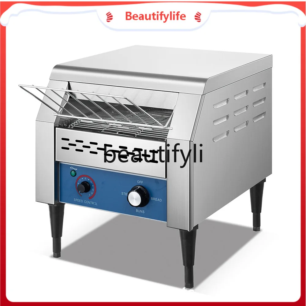 

Hotel Fully Automatic Electric Bread Toaster Chain Toasting Machine Commercial Crawler-style Bun Maker