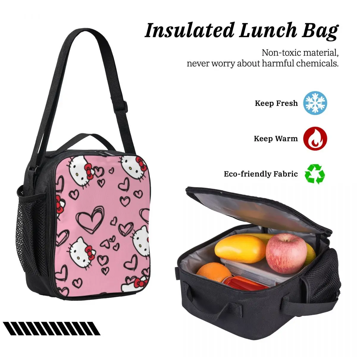 Hello Kitty 17-inch rugzak, lunchtas en etui Set Duurzame en stijlvolle 3-in-1 combo voor school en reizen