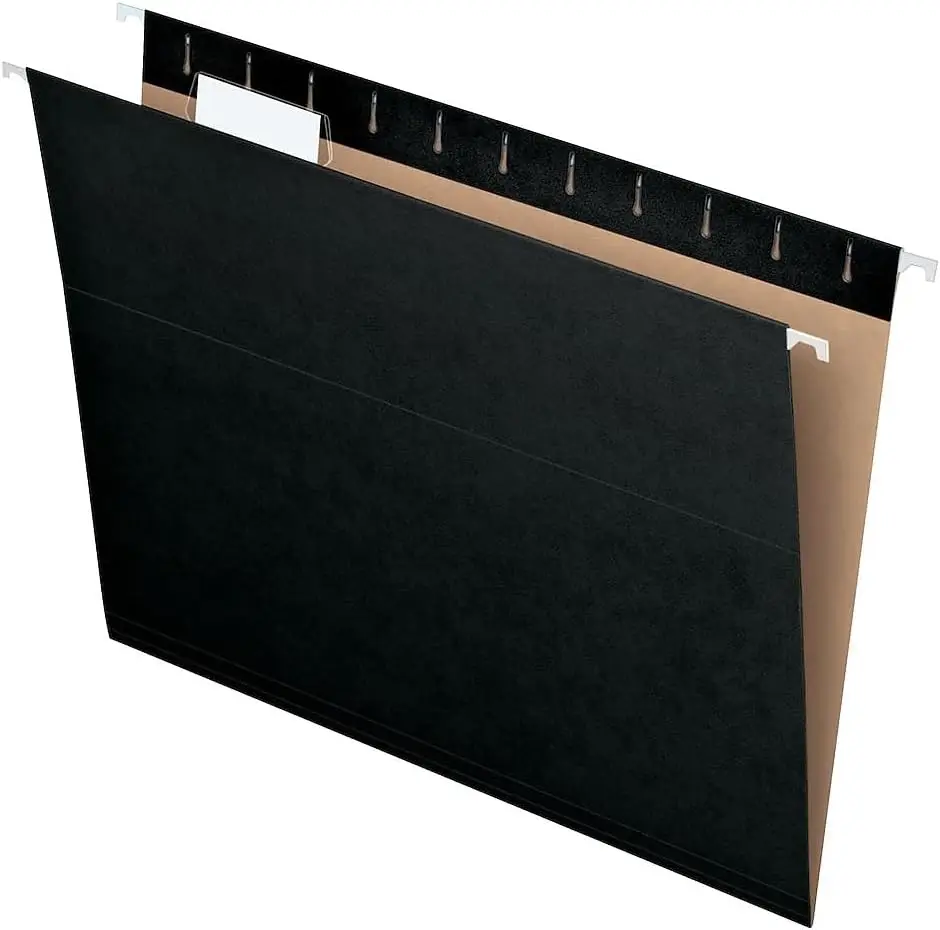 

Recycled Hanging Folders, Letter Size, Black, 1/5 Cut, 25/BX (81605)