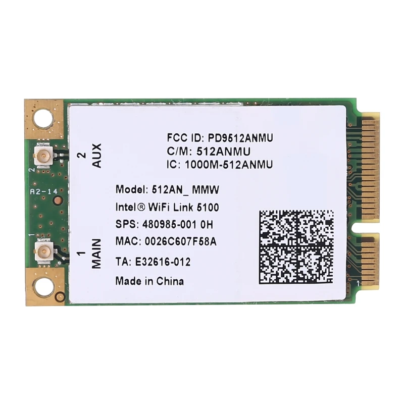 

Wireless Card for HP WiFi Link AGN,Dual Bang Half Mini PCI-e LAN Card,Support 802.11b 300Mbps